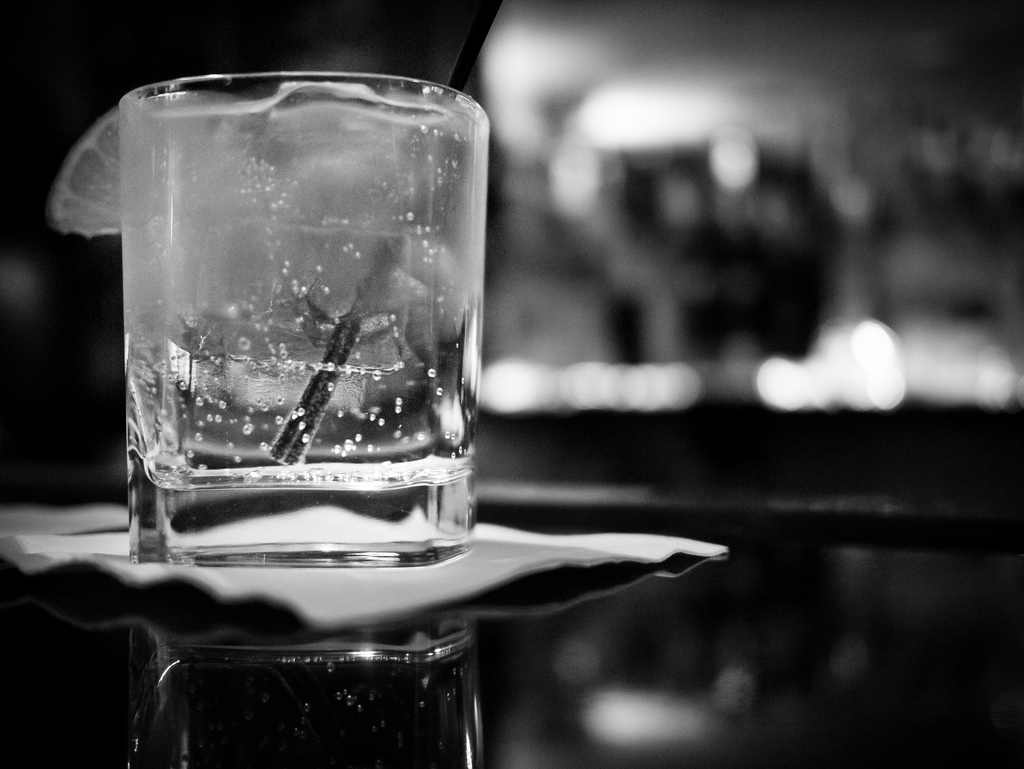 drink at a bar gin and tonic