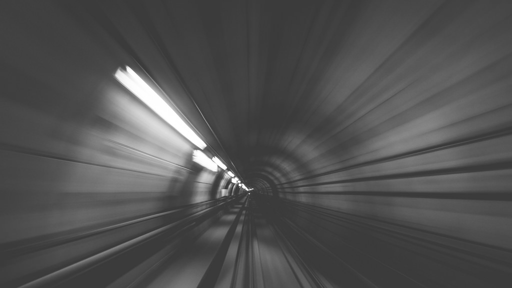 speeding through a tunnel